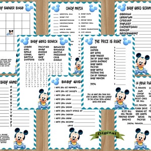 Mickey Mouse Baby Shower Games, Mickey Baby Shower Games, Mickey Mouse Baby Shower, Mickey Baby Shower, Mickey Mouse Baby Shower Game Bundle image 1