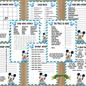 Mickey Mouse Baby Shower Games, Mickey Baby Shower Games, Mickey Mouse Baby Shower, Mickey Baby Shower, Mickey Mouse Baby Shower Game Bundle
