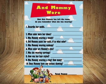 Toy Story Baby Shower Game, Toy Story Baby Shower, Boy Story Baby Shower Game, Toy Story Shower, Toy Story Game, Toy Story And Mommy Wore