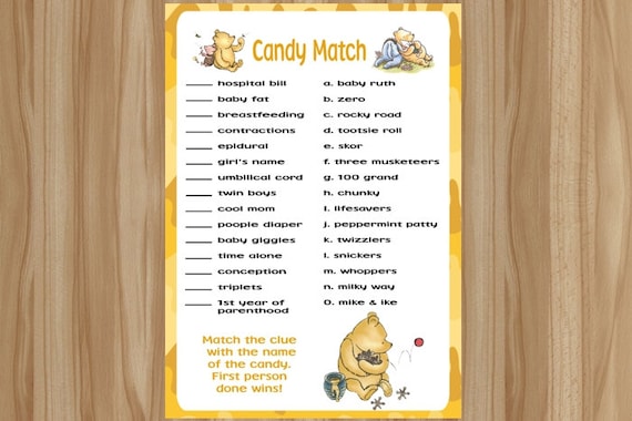 Winnie the Pooh Baby Shower Game, Winnie the Pooh Baby Shower
