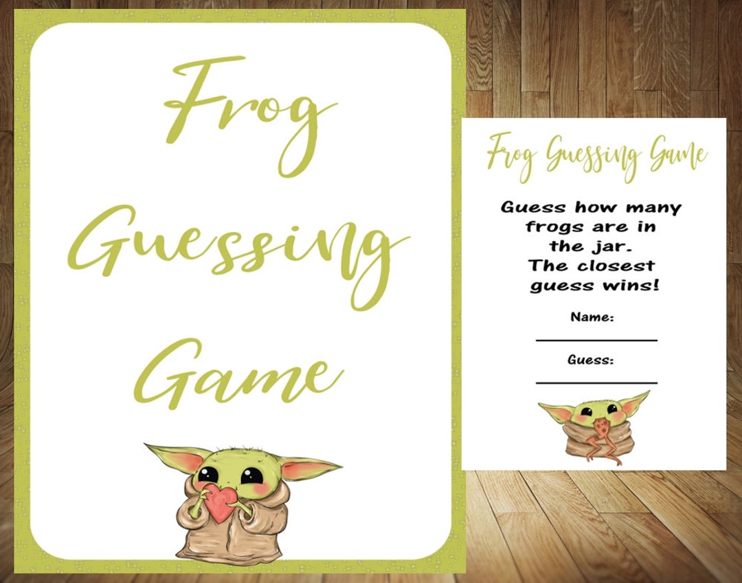 Yoda Baby Shower Game, Yoda Baby Shower, Yoda Guessing Game, Yoda Frog