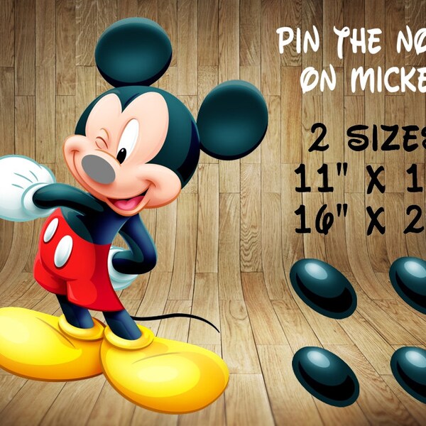 Mickey Mouse Pin Game, Pin the Tail on Mickey, Pin the Nose on Mickey, Mickey Pin Game, Mickey Mouse Birthday Game, Mickey Birthday, DIY