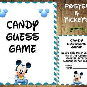 Mickey Mouse Baby Shower Game, Mickey Baby Shower Game, Mickey Mouse Baby Shower, Mickey Baby Shower, Mickey Mouse Candy Guess Game