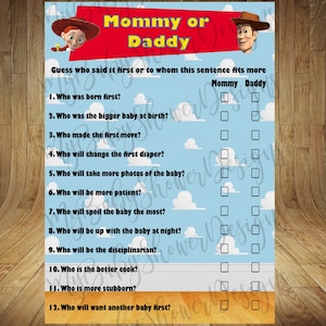 Gra Toy Story na Baby Shower, Gra Toy Story na Baby Shower, Gra Toy Story na Baby Shower dla chłopców, Gra Toy Story na Baby Shower, Gra Toy Story, Gra Toy Story Mama lub Tata