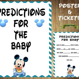 Mickey Mouse Baby Shower Game, Mickey Baby Shower Game, Mickey Mouse Baby Shower, Mickey Baby Shower, Mickey Mouse Predictions for Baby