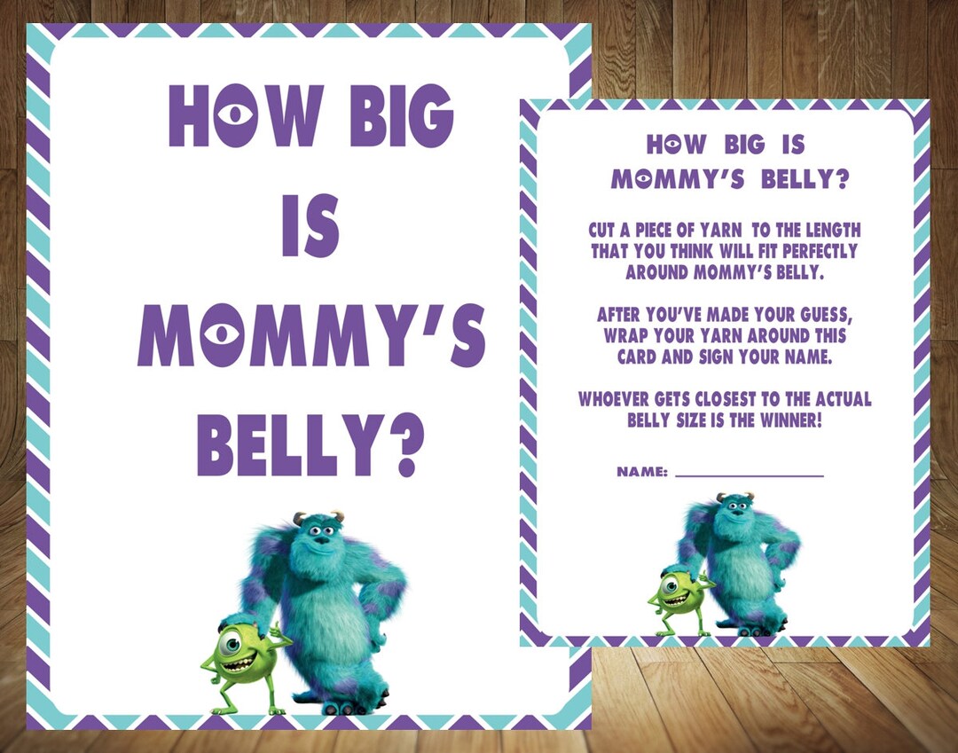 Monsters Inc Baby Shower Game, Monsters Inc Baby Shower, Monsters Inc