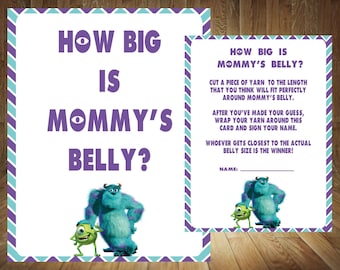Monsters Inc Baby Shower Game, Monsters Inc Baby Shower, Monsters Inc How Big is Mommy's Belly, Yarn Game, How Big is Mommy's Belly, #2
