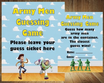 Toy Story Baby Shower Game, Toy Story Baby Shower, Toy Story Shower, Toy Story Army Men, Army Men, Toy Story Guess Game, How Many Army Men