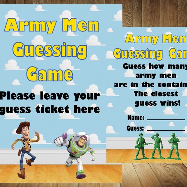 Toy Story Baby Shower Game, Toy Story Baby Shower, Toy Story Shower, Toy Story Army Men, Army Men, Toy Story Guess Game, How Many Army Men