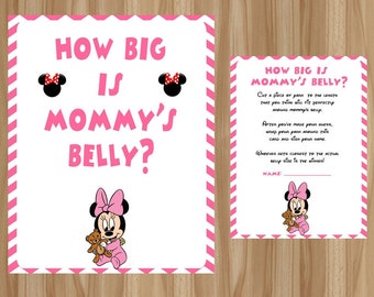 Minnie Mouse How Big Is Mommy's Belly, Minnie Mouse Baby Shower, Minnie Baby Shower, How Big Is Mommy's Belly, Minnie Mouse Baby Shower Game