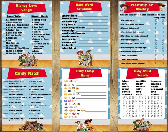 ALL GAMES! Toy Story Baby Shower Games, Toy Story Baby Shower