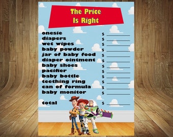 Toy Story Baby Shower Game, Toy Story Baby Shower, Boy Story Baby Shower Game, Toy Story Shower, Toy Story Game, Toy Story Price is Right