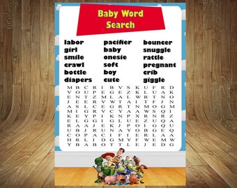 Toy Story Baby Shower Game, Toy Story Baby Shower, Boy Story Baby Shower Game, Toy Story Shower, Toy Story Game, Toy Story Word Search