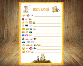 Pooh Emoji, Classic Winnie the Pooh Baby Shower Game, Pooh Pictionary, Winnie the Pooh Baby Shower Games, Classic Winnie the Pooh Emoji