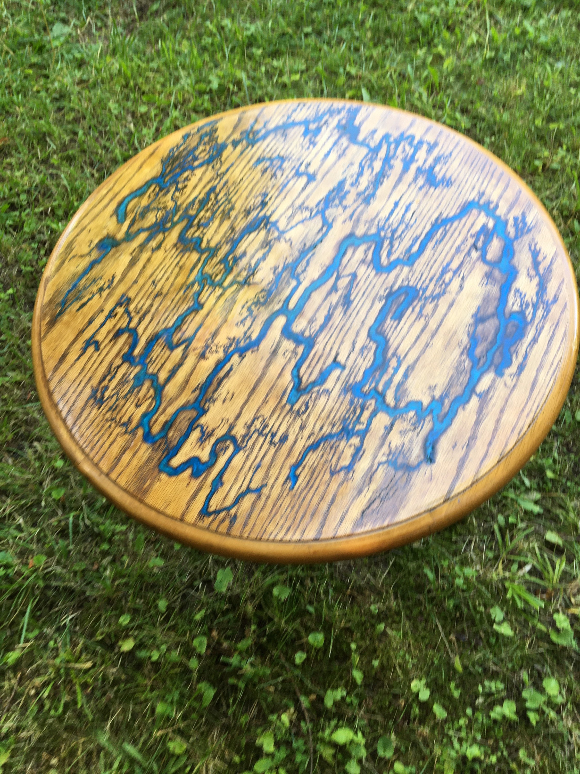 Lichtenberg woodburning resin oak table Etsy