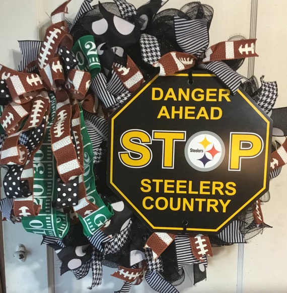 Pittsburgh Steelers Nfl Steel Curtain Football Wreath Etsy