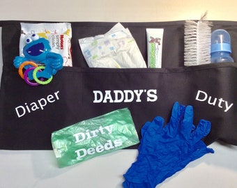 New dad gift,daddy diaper duty-,gag gift,first time daddy,diaper party  gift,waist apon and accessories