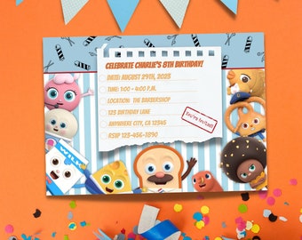 Bread Barbershop Birthday Invitation - Trending Kids Invitation - Editable Birthday Invite - Quick Print at Home Kids Birthday Invitation