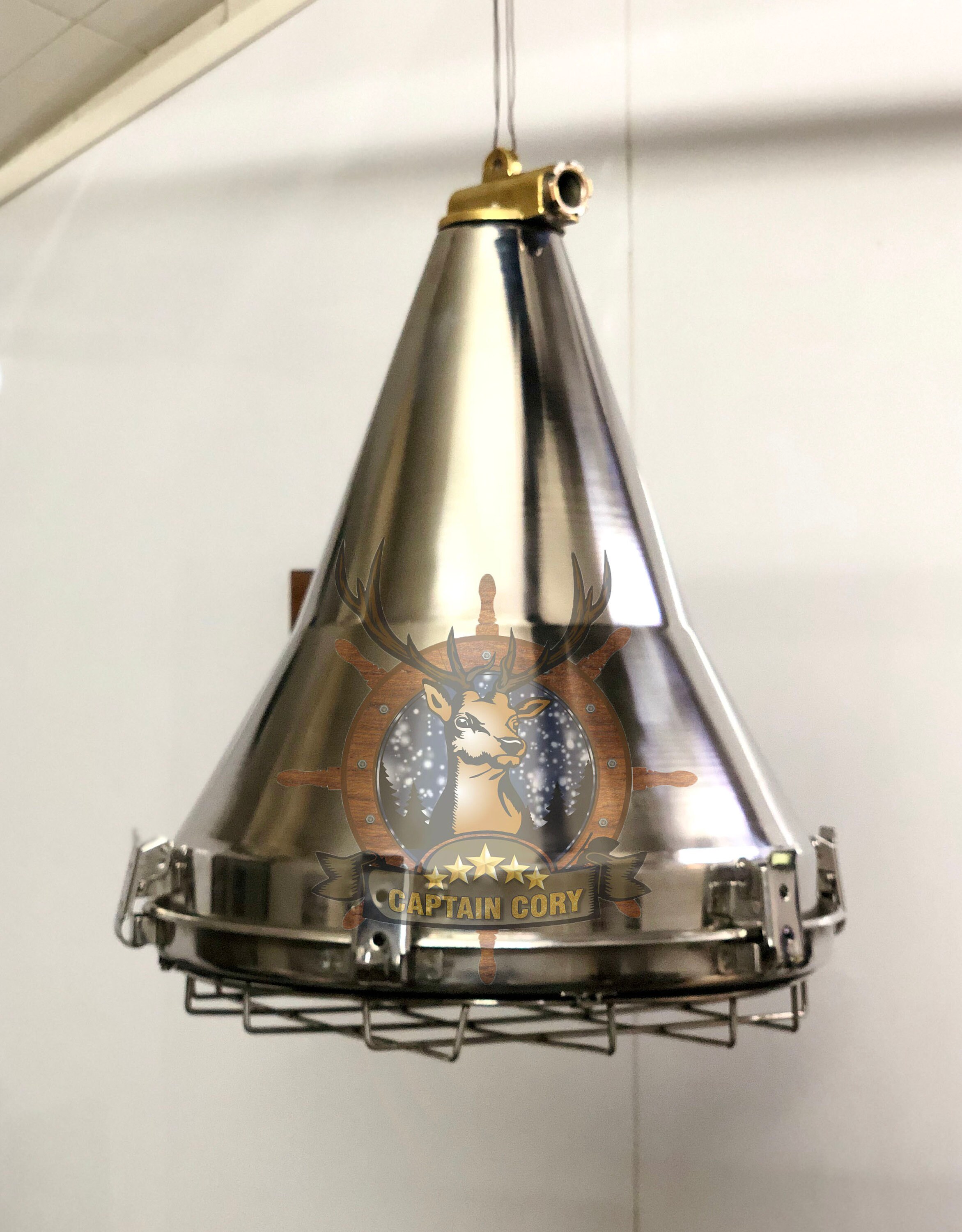 Vintage Original Antique Nautical Marine Ship Stainless Steel Hanging