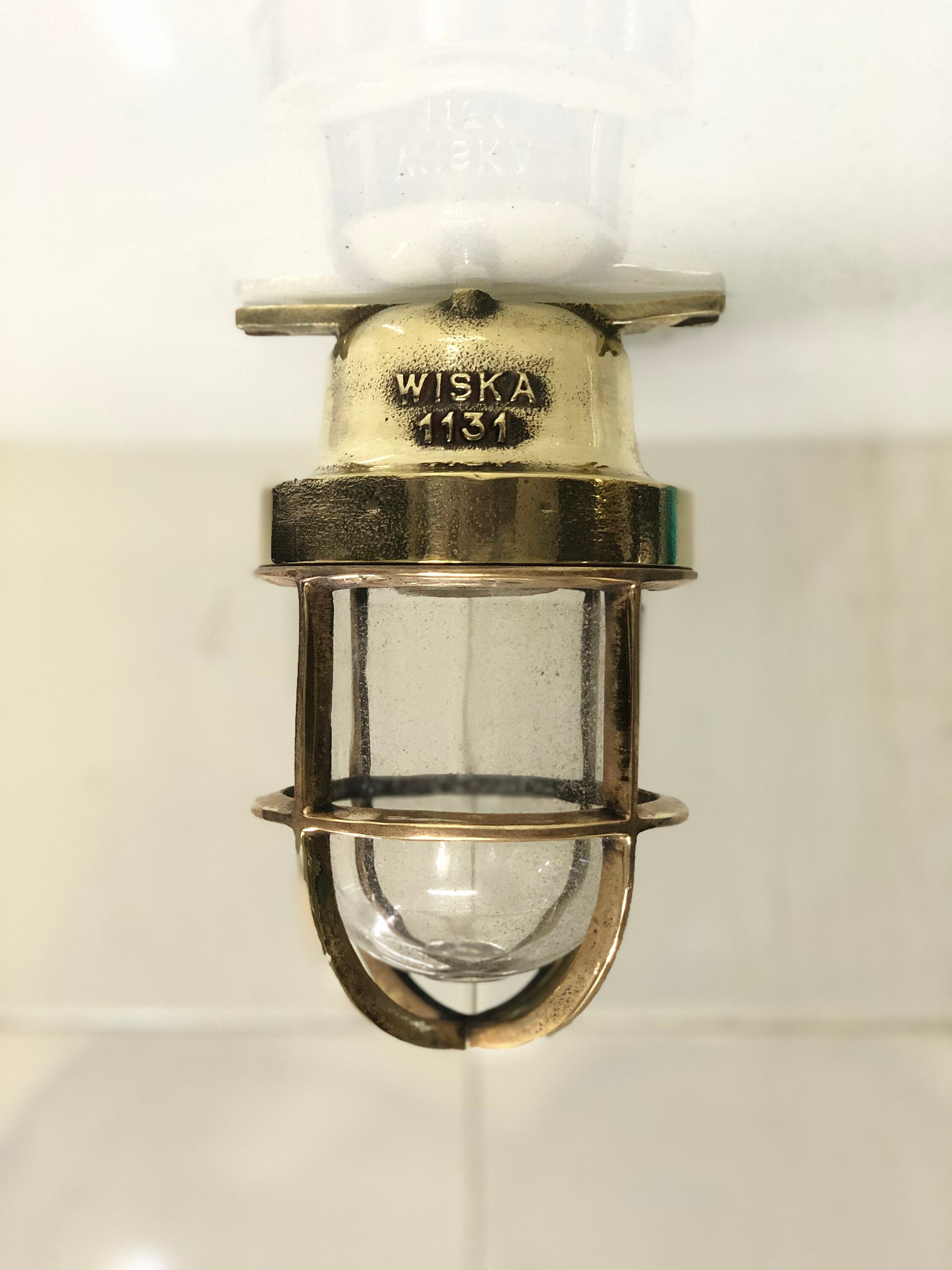 Lots De 2 Lumières De Cloison Marine Nautique, Laiton Massif, Reproduction Ancienne