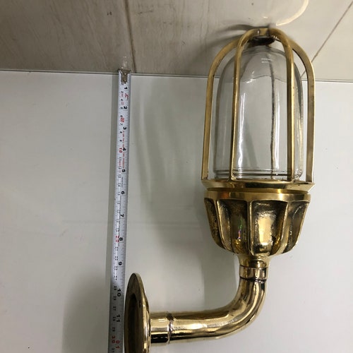 Antique Nautical Bulkhead New Brass Wall Passageway Ship Bulkhead Light shops With Copper Shade