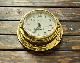 Old Marine Reclaimed HAGENUK Original Ship Vintage Round Wall Clock - Made in Germany