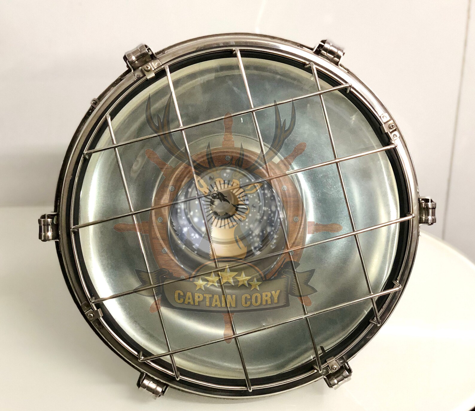 Vintage Original Antique Nautical Marine Ship Stainless Steel Hanging