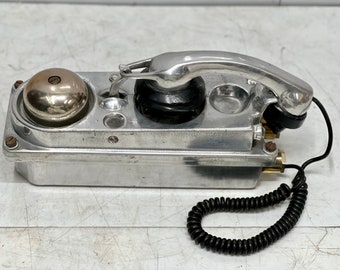 Nautisches U-Boot Original Aluminium Metall Wandhalterung Altes Antikes Schiff Vintage Telefon