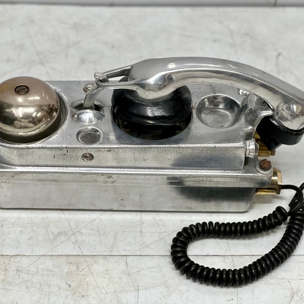 Nautical Submarine Original Aluminum Metal Wall Mount Old Antique Ship Vintage Telephone
