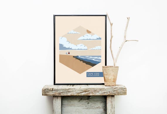 Cape Cod Wall Decor Beach Travel Poster Beach Decor Etsy