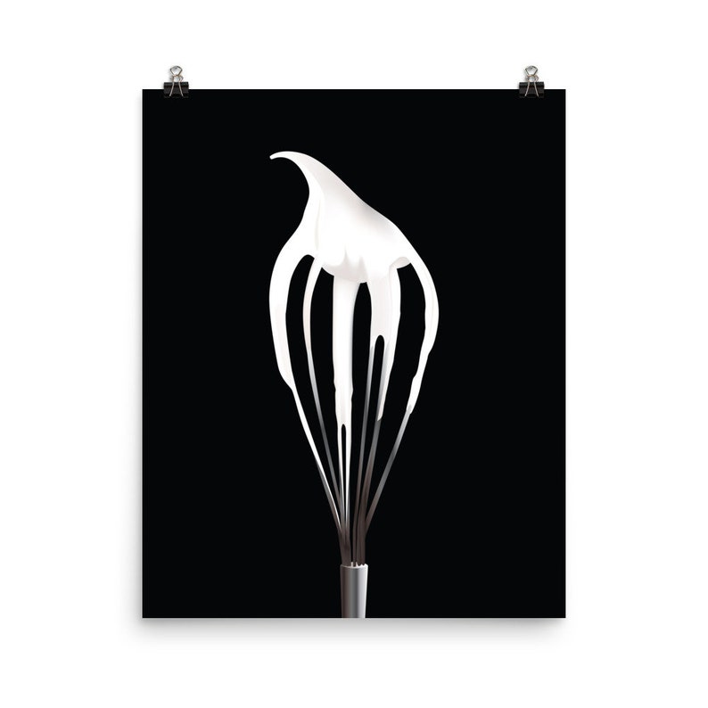 Kitchen Decor Cooking Art Chef Gift Whisk Poster Etsy