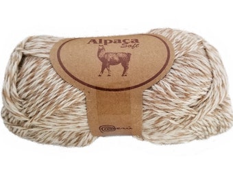 Alpaca Yarn Tan and Brown colors, 100 % Alpaca