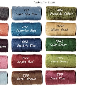 1 MM Linhasita Waxed Polyester Spools/ Strings/ Macrame Supply, Part 1 image 5