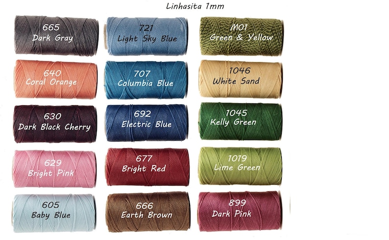 1 MM Linhasita Waxed Polyester Spools/ Strings/ Macrame Supply, Part 1 image 5