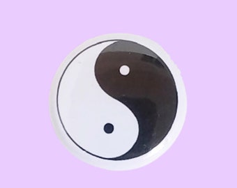 Yin Yang 1 inch pin / badge / button / flair. Handmade.