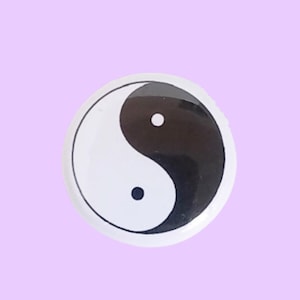 Yin Yang 1 inch pin / badge / button / flair. Handmade.