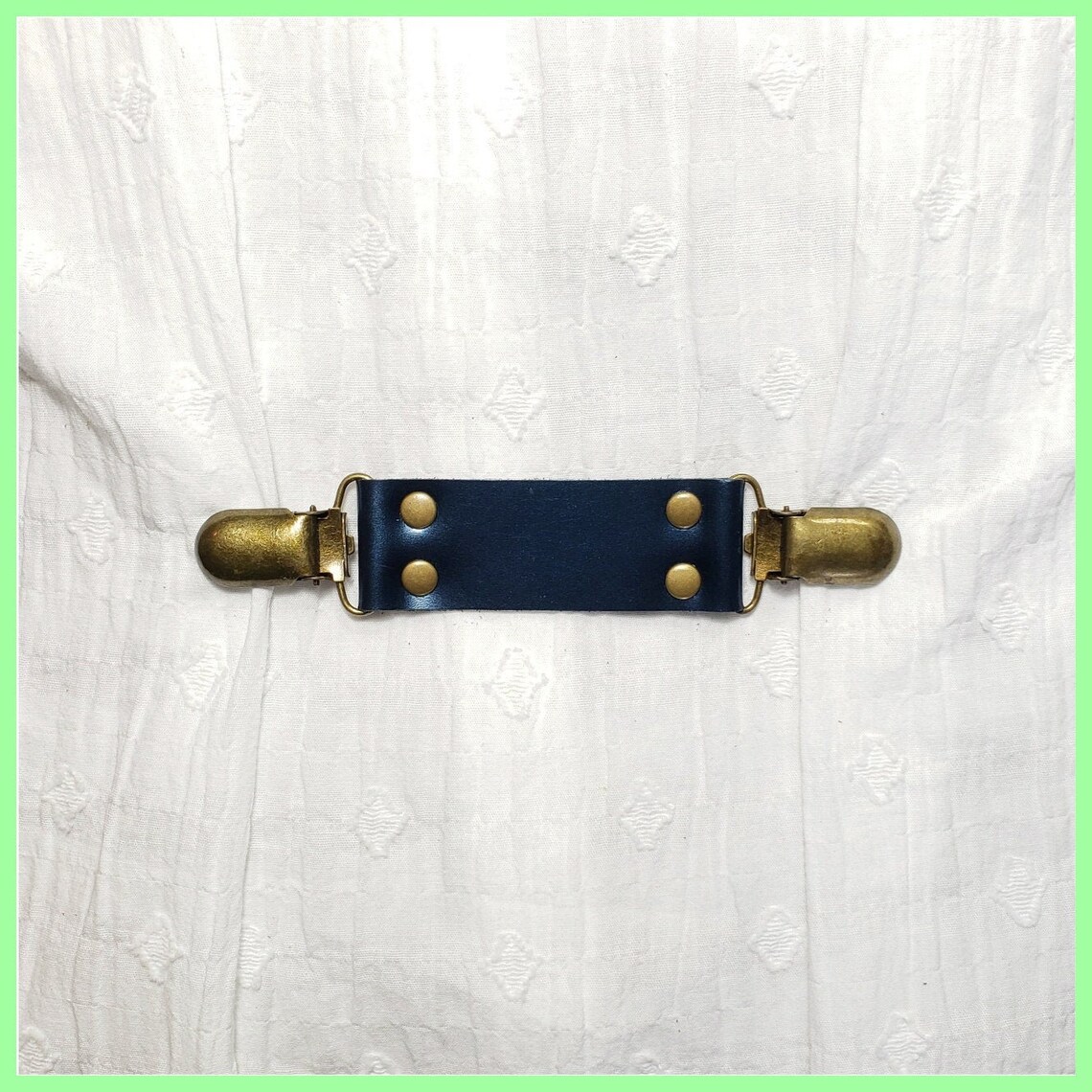 Blue Leather Cinch Clip Dress Clip Jacket Clip Shirt Clip Etsy