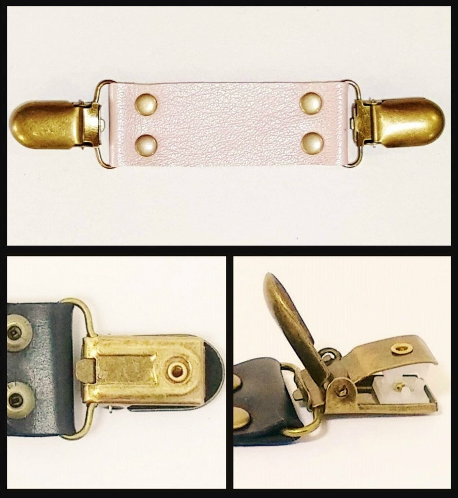 Pink leather cinch clip dress clip jacket clip shirt clip Etsy