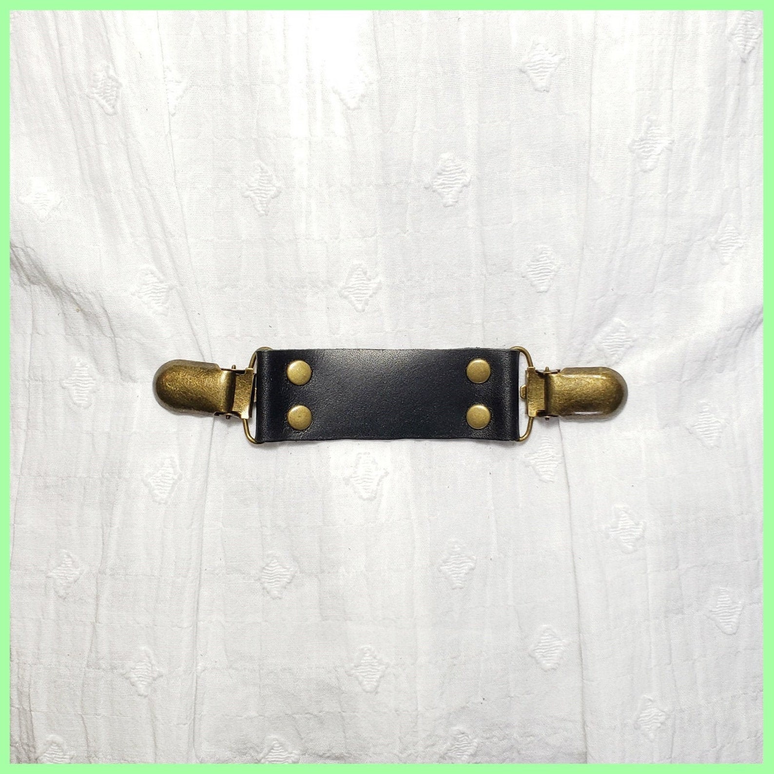 Black Leather Cinch Clip Dress Clip Jacket Clip Shirt Clip Etsy