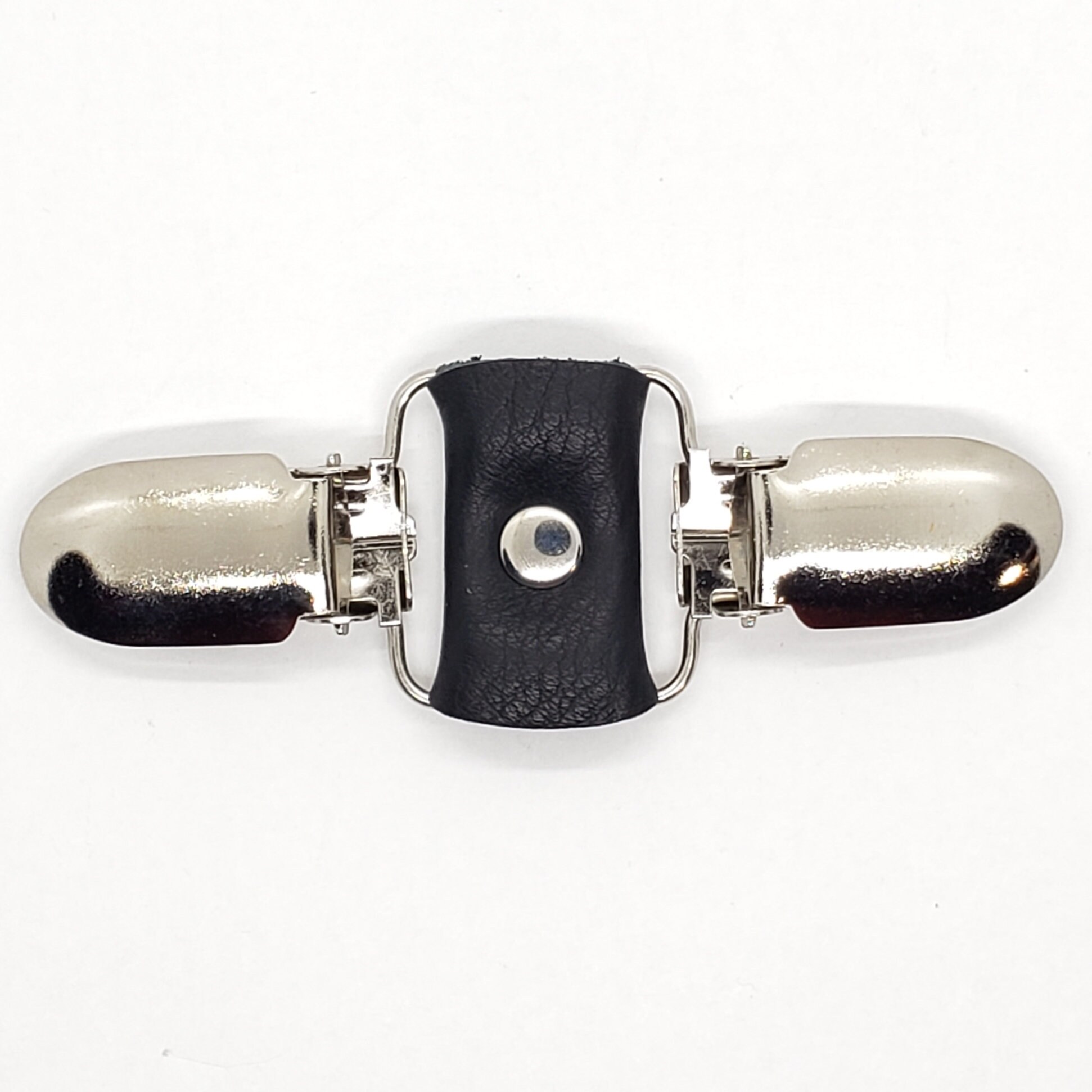Black Leather Cinch Clip Dress Clip Jacket Clip Shirt Clip Etsy