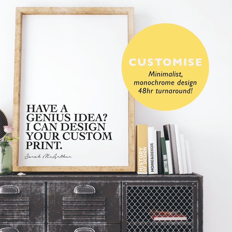 Custom Printable Wall Art Graphic Design Poster Scandi Etsy