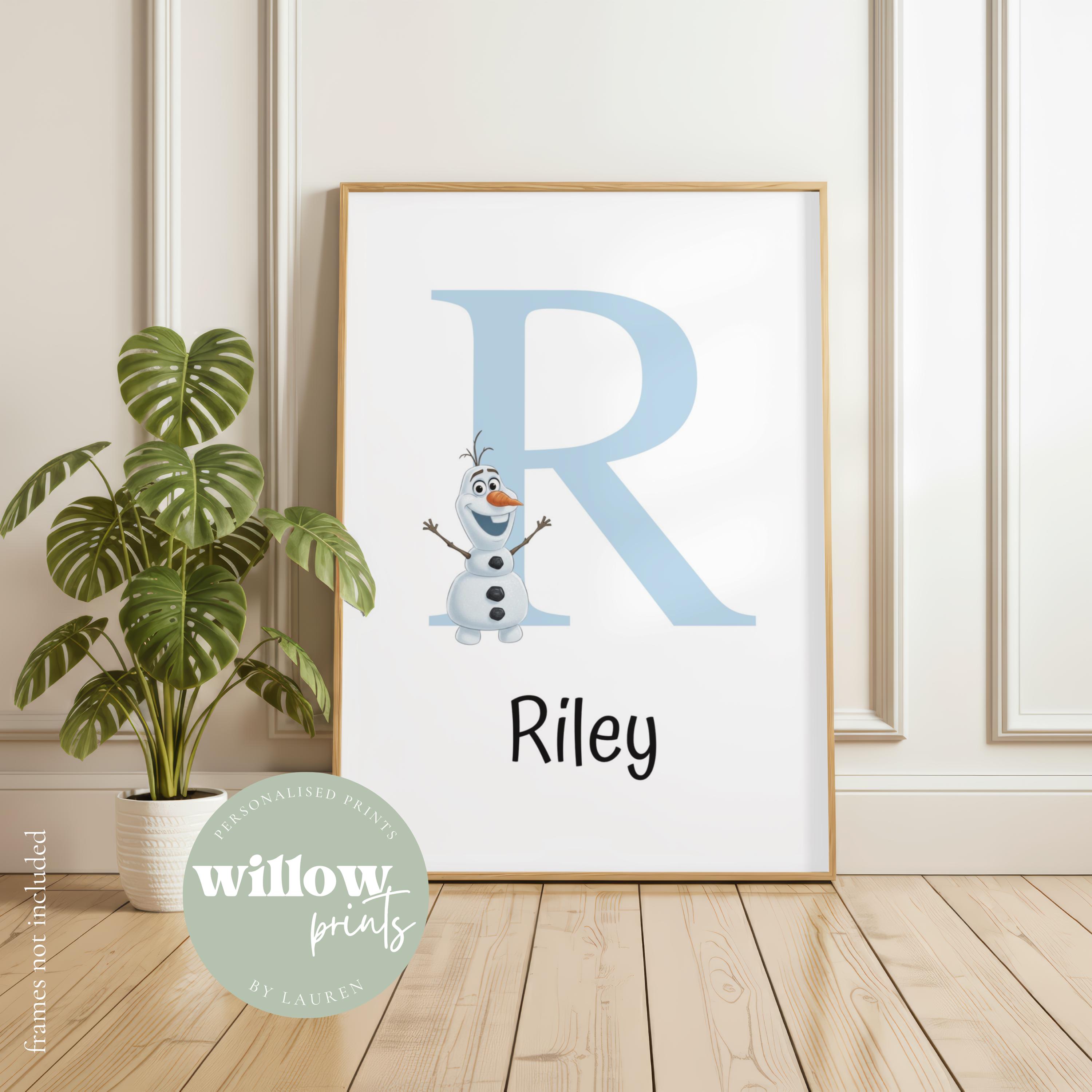 Frozan Name Frozen Personalised Name Personalised Print | Frozen Bedroom | Disney ...