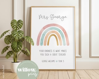 Personalised teacher print | Teacher thank you card | End of school year gift | School nursery gift | Teacher thank you gift | Teacher print