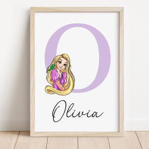 Disney inspirierte Prinzessin personalisierte Name Prints | Disney Prinzessin Kopf Kunstwerk | Disney Schlafzimmer | Personalisierte Drucke | Kinder Schlafzimmer
