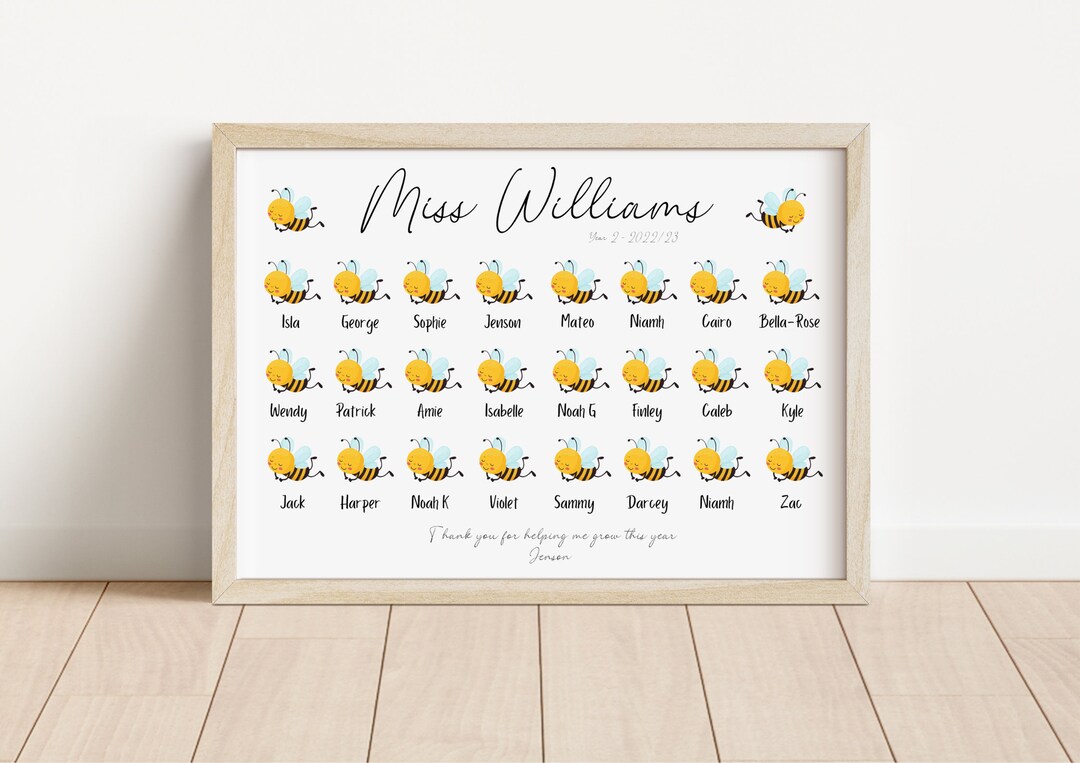 Personalised Teacher Thank You Print / Teacher Gift / End of School ...