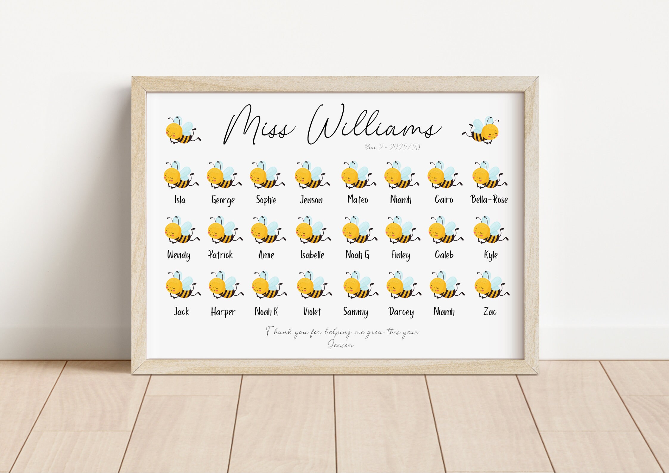 Personalised Teacher Thank You Print / Teacher Gift / End of School ...
