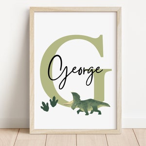 Dinosaurier personalisierte Name Druck | Dinosaurier Drucke | Dinosaurier Spielzimmer | Dinosaurier Schlafzimmer | Jurassic Park inspiriert | Spielzimmer Drucke