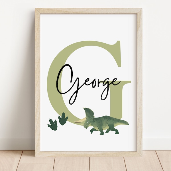 Dinosaur Personalised Name Print | Dinosaur Room Prints | Dinosaur Playroom | Dinosaur bedroom | Jurassic Park inspired | Playroom prints