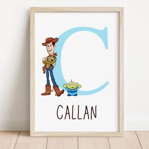 Toy Story Personalisierter Namensdruck | Toy Story Zimmer | Toy Story personalisiert | Kinderzimmer | Holzig | Buzz Lightjahre | Kinderzimmer Dekor