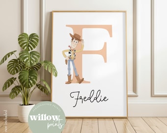 Toy Story Personalised Watercolour Name Print | Toy Story room | Toy Story personalised | Children's Room | Woody | Buzz Lightyear | Nursery